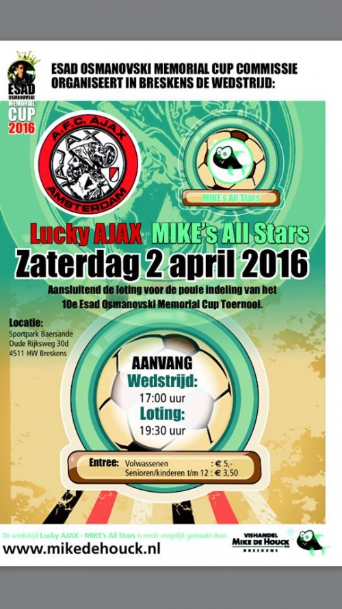 2 April 2016: Loting 10e editie Esad Osmanovski Memorial Cup